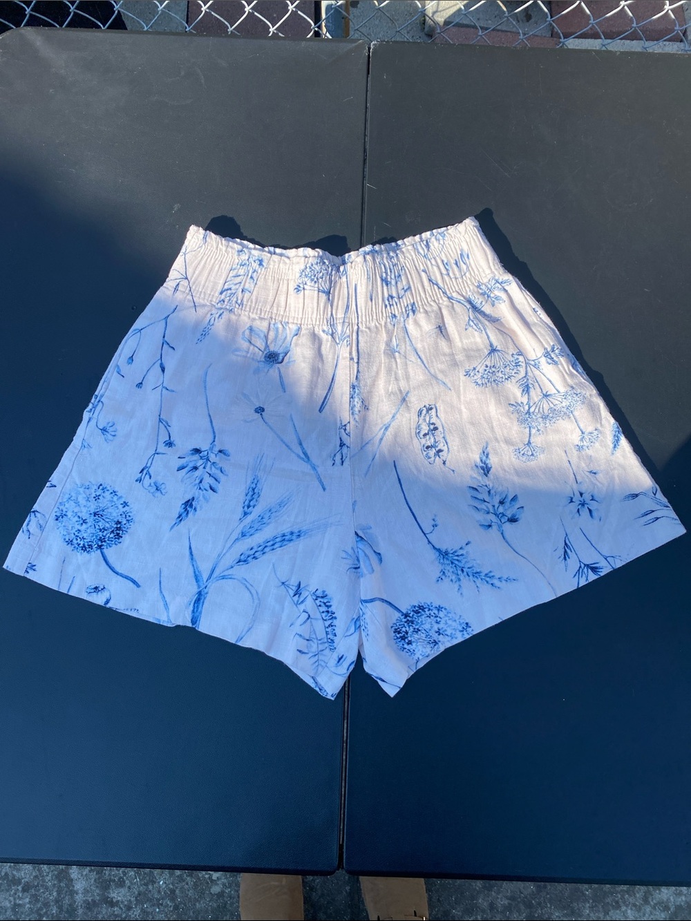 H&M High Waist Blue Floral Women's Shorts
